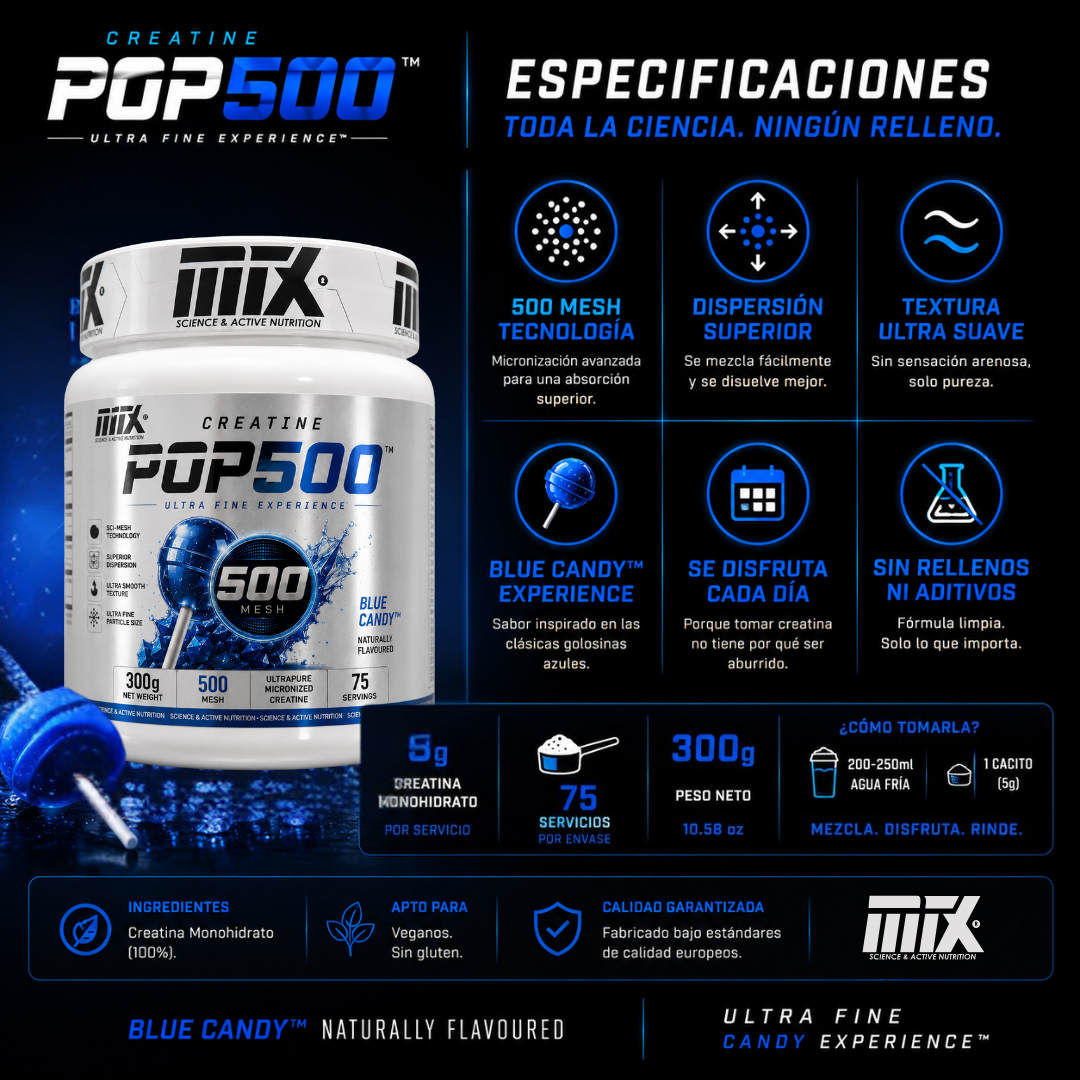 POP500™ - Creatina Ultra Micronizada 500 Mesh (300g)