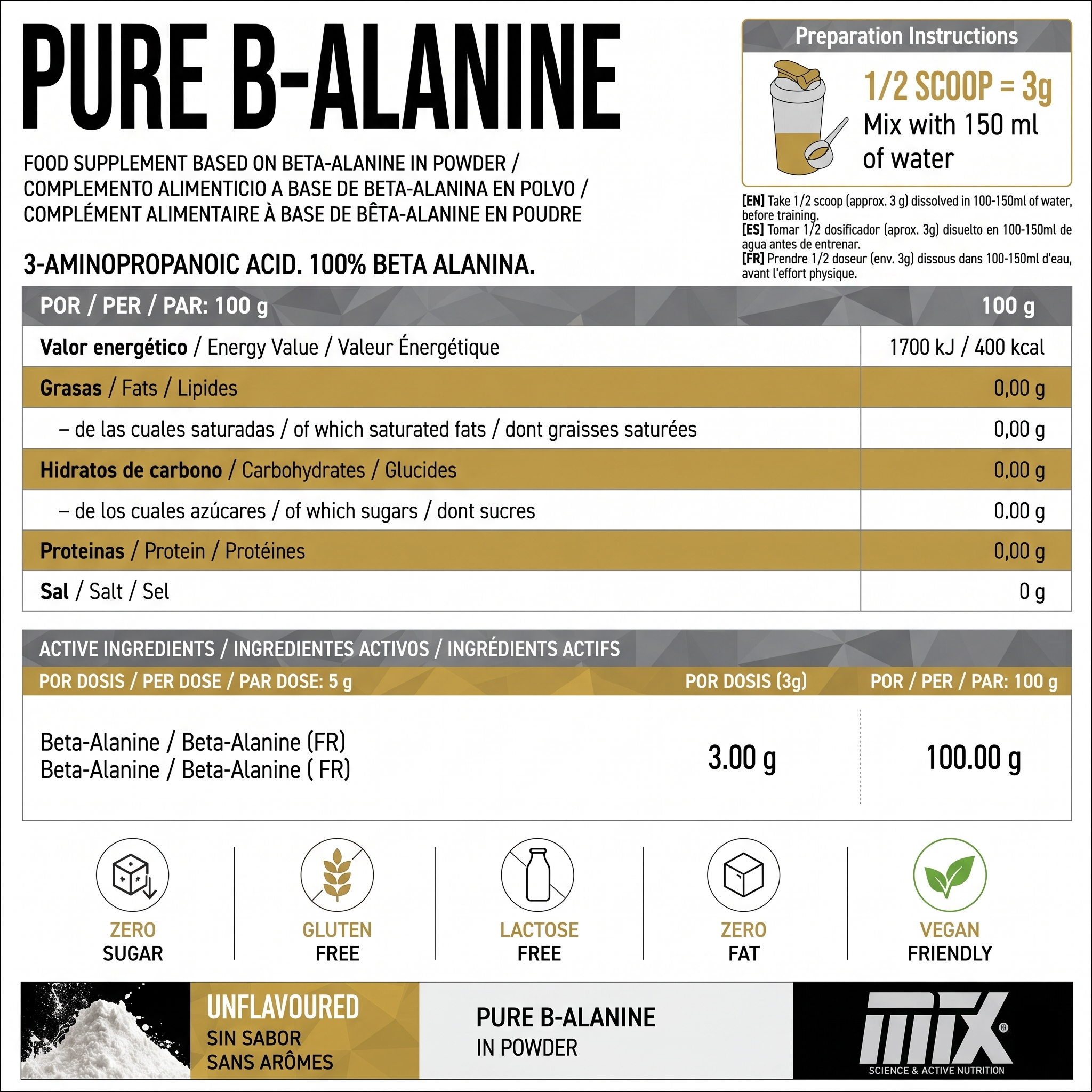 Pure BETA-ALANINE™ - Resistencia & Rendimiento