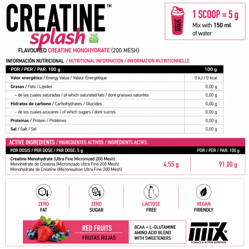 CREATINE Splash™ - Creatina Saborizada 200 Mesh