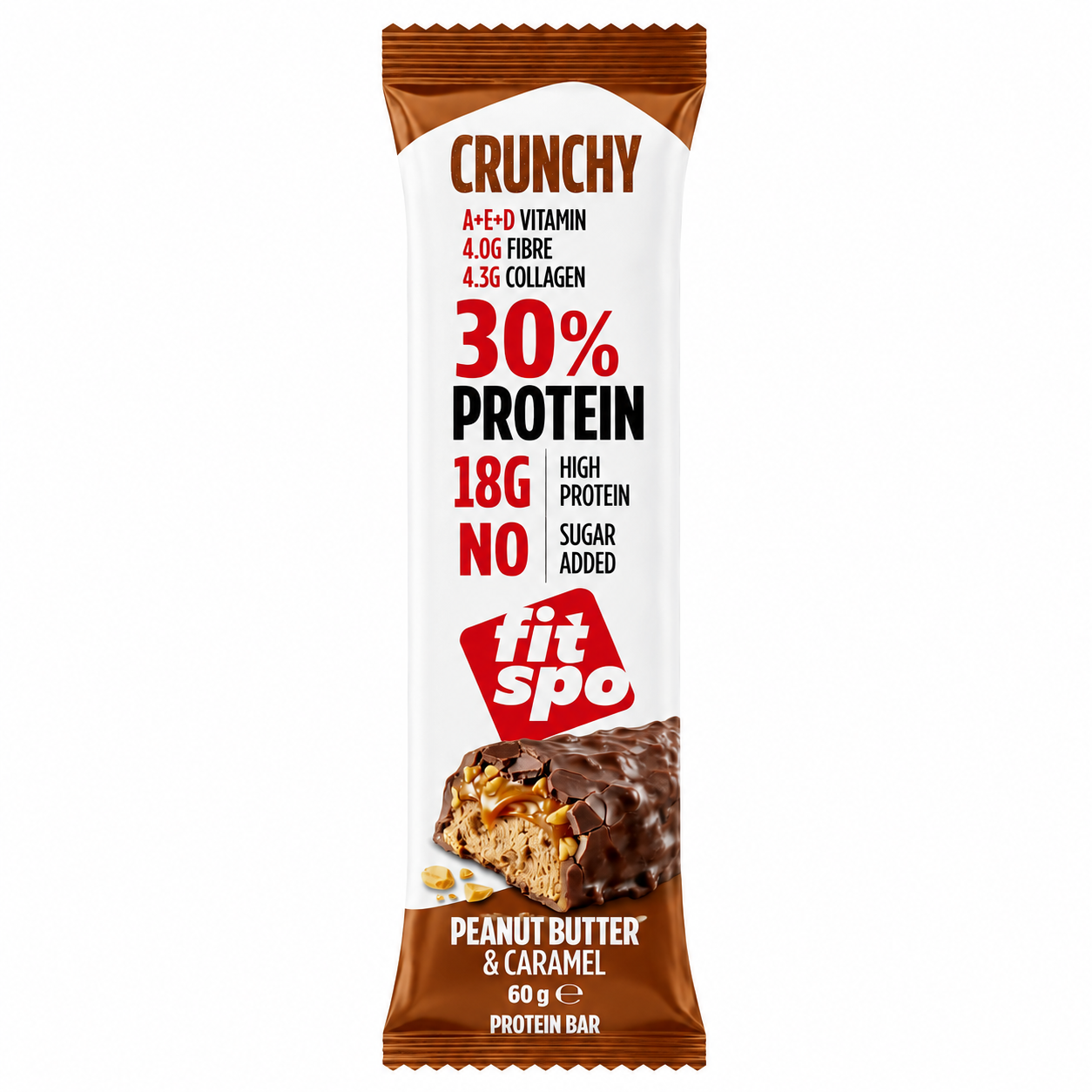 FitSpo DELIGHT+ Crunchy - 20% Protein Bar Low Sugar