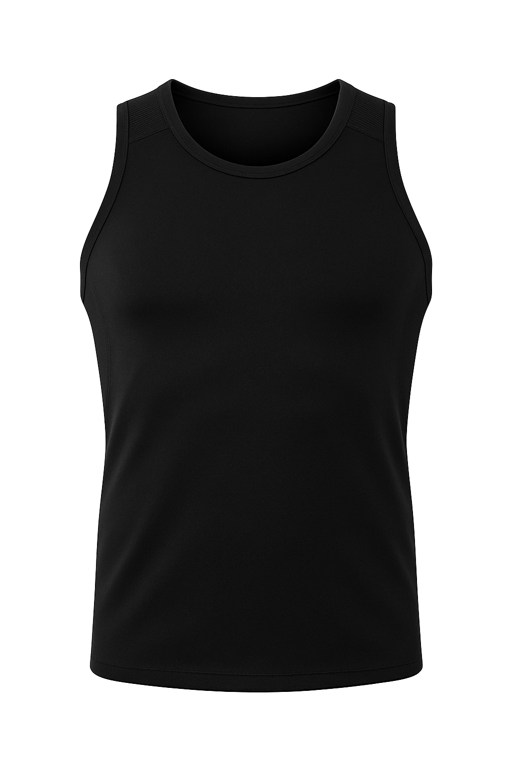 Camiseta negra sin mangas para gimnasio hombre sin estampado. Diseño minimalista y transpirable para máxima comodidad.