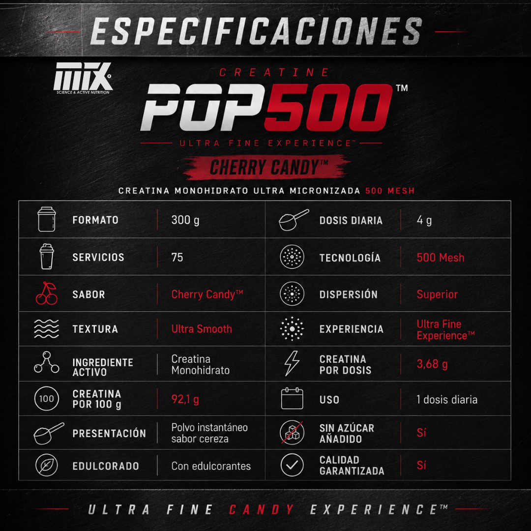 POP500™ - Creatina Ultra Micronizada 500 Mesh (300g)