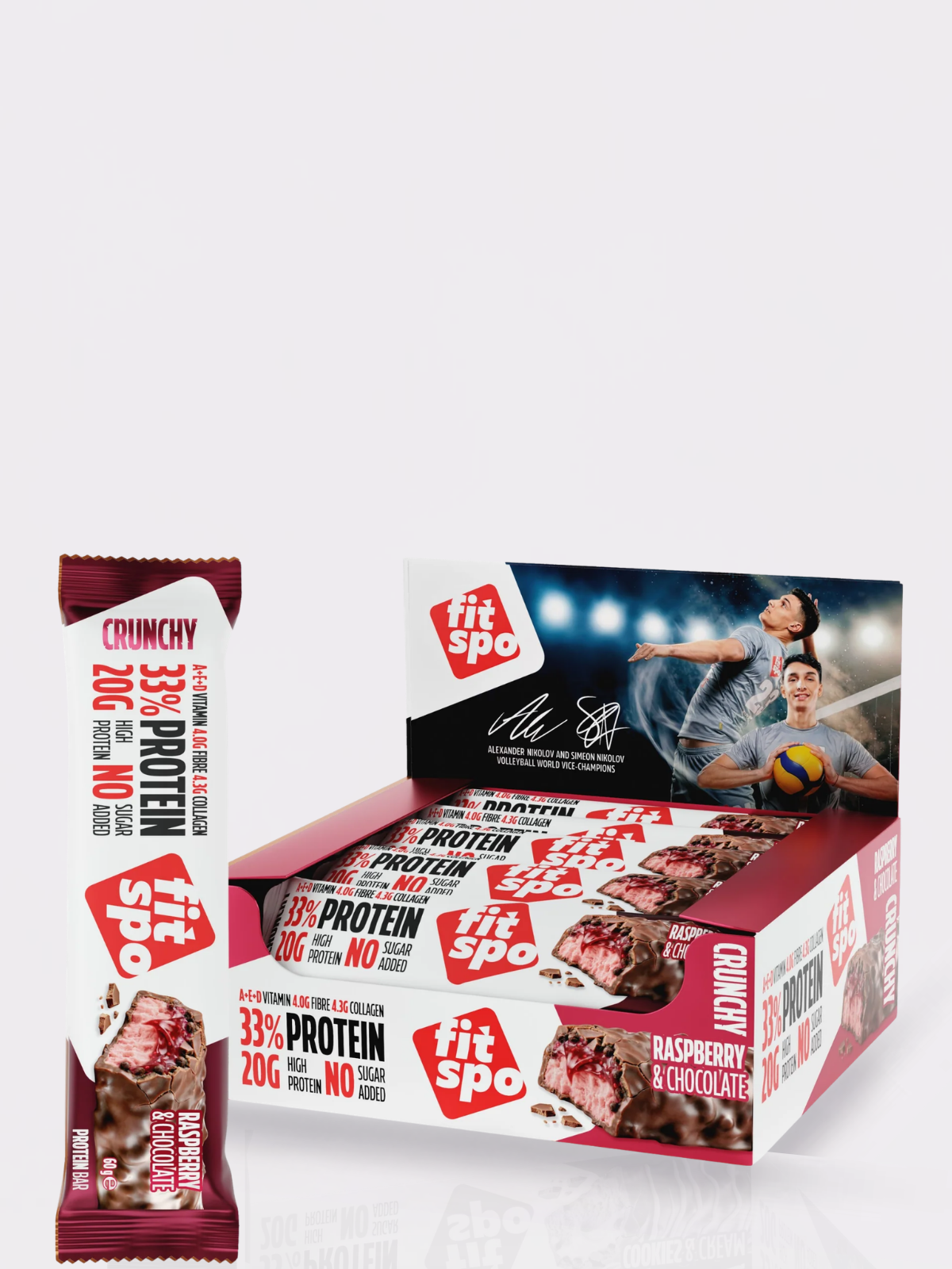 FitSpo Crunchy | Cobertura de Chocolate con Crunchy Chips, Sedoso Sirope y Cremoso Relleno | 30% Protein