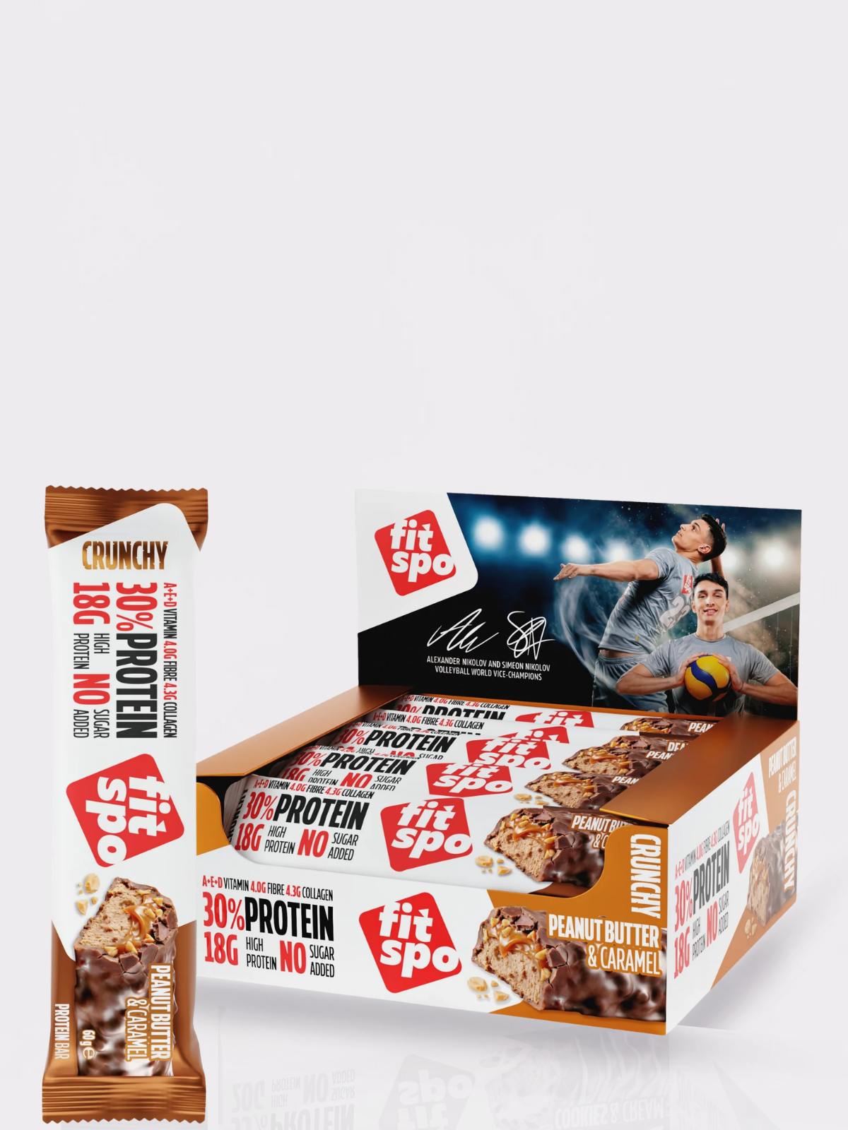 FitSpo Crunchy | Cobertura de Chocolate con Crunchy Chips, Sedoso Sirope y Cremoso Relleno | 30% Protein