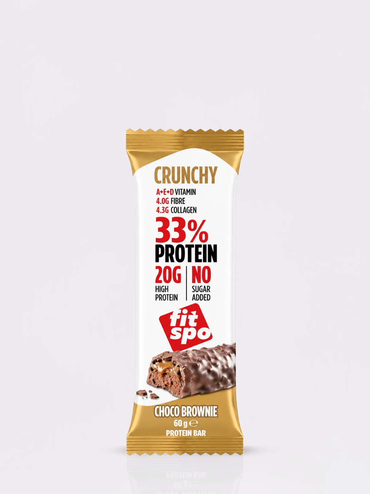 FitSpo Crunchy | Cobertura de Chocolate con Crunchy Chips, Sedoso Sirope y Cremoso Relleno | 30% Protein