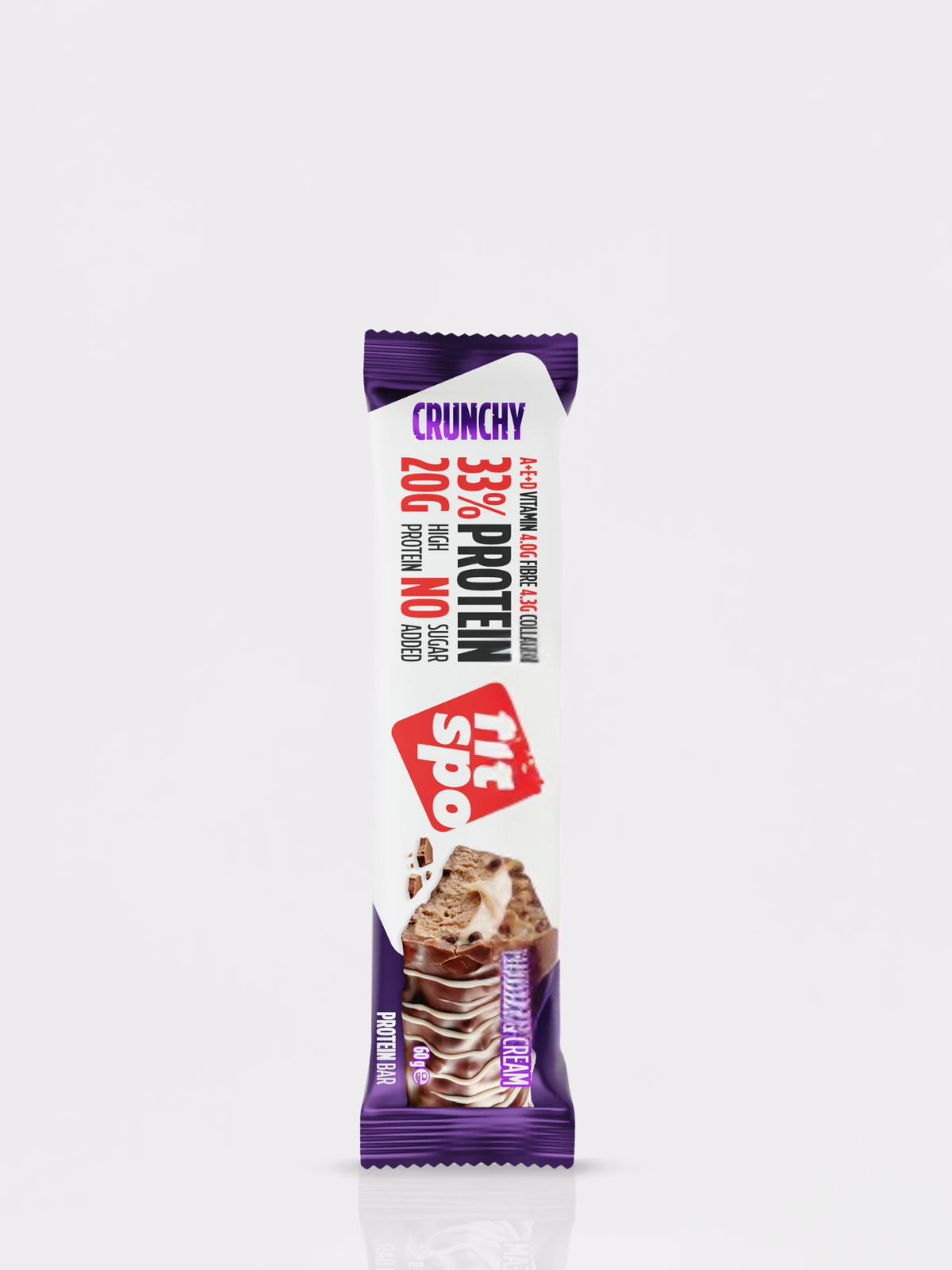 FitSpo Crunchy | Cobertura de Chocolate con Crunchy Chips, Sedoso Sirope y Cremoso Relleno | 30% Protein