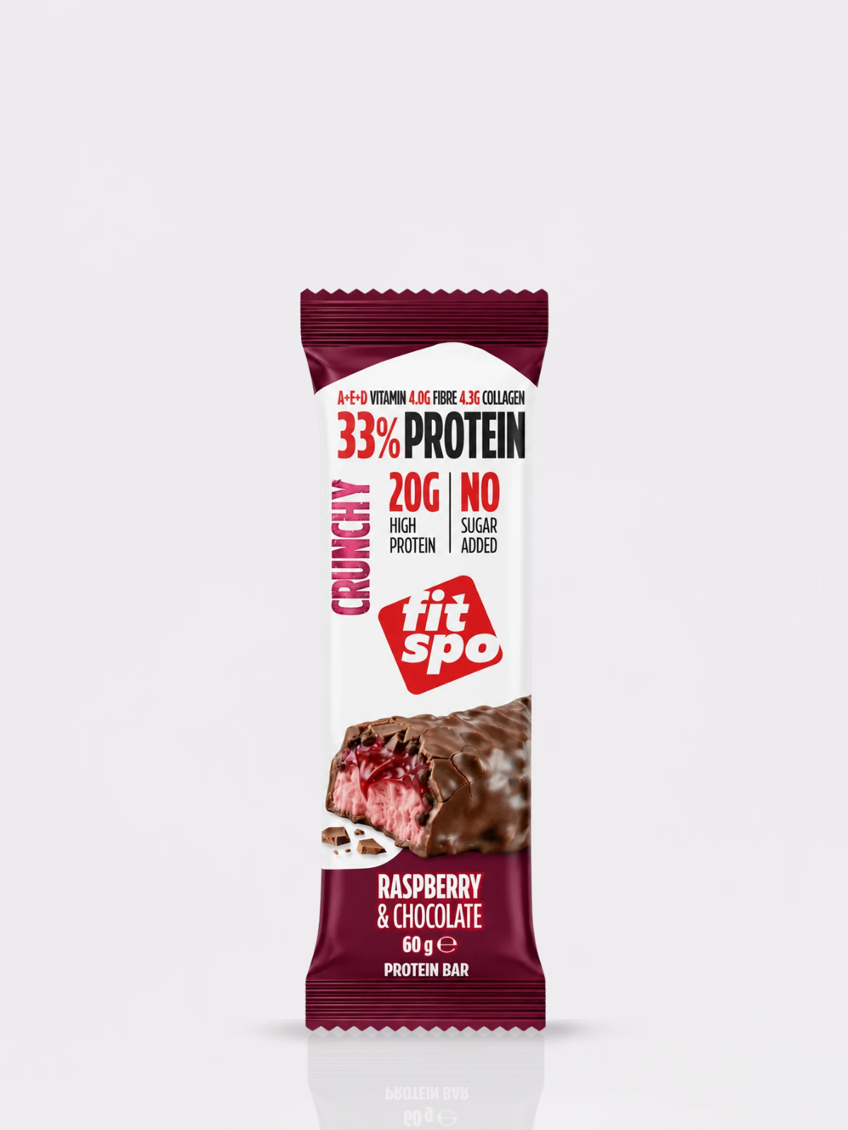 FitSpo Crunchy | Cobertura de Chocolate con Crunchy Chips, Sedoso Sirope y Cremoso Relleno | 30% Protein