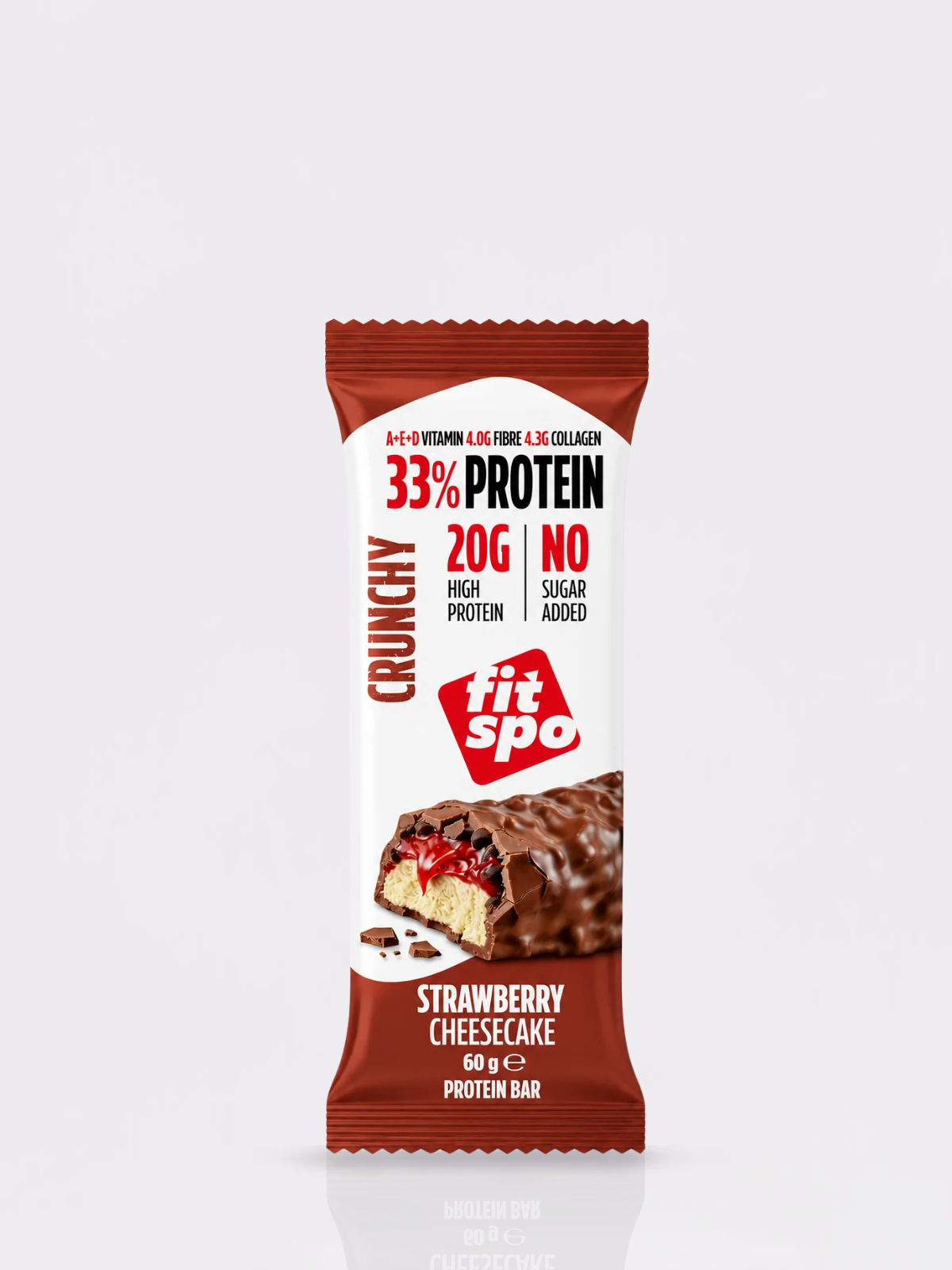 FitSpo Crunchy | Cobertura de Chocolate con Crunchy Chips, Sedoso Sirope y Cremoso Relleno | 30% Protein