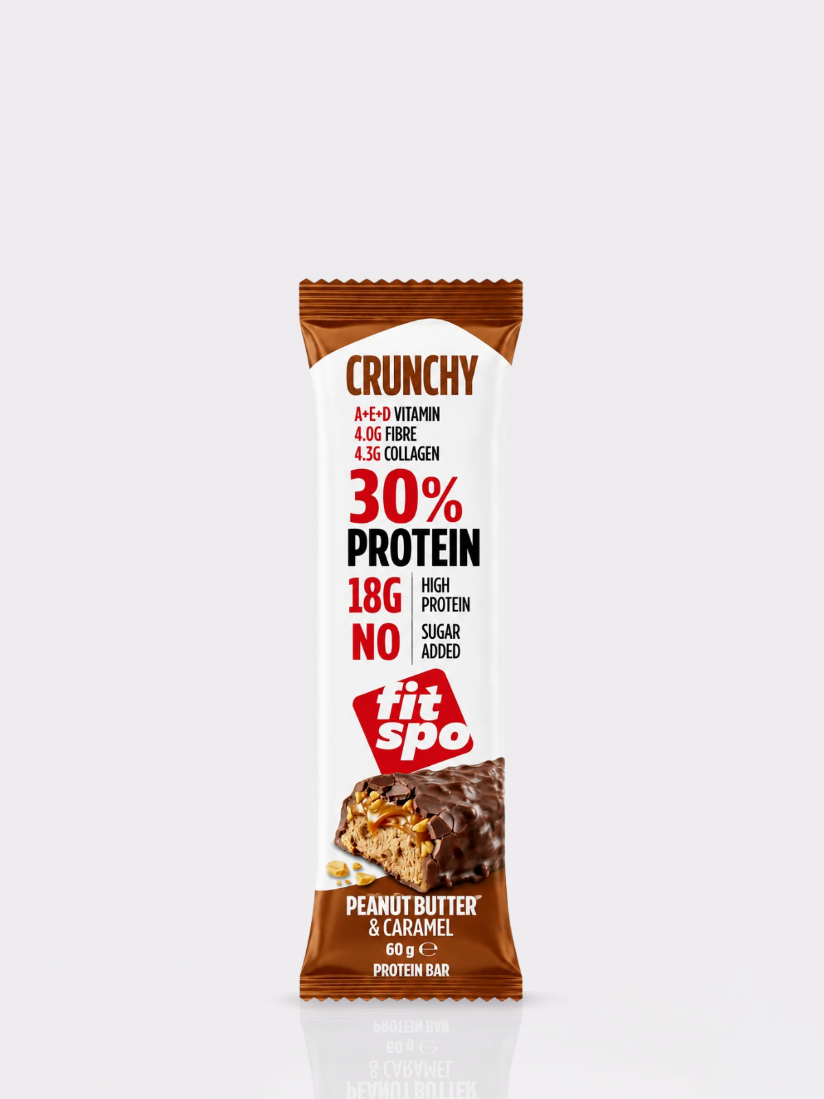 FitSpo Crunchy | Cobertura de Chocolate con Crunchy Chips, Sedoso Sirope y Cremoso Relleno | 30% Protein