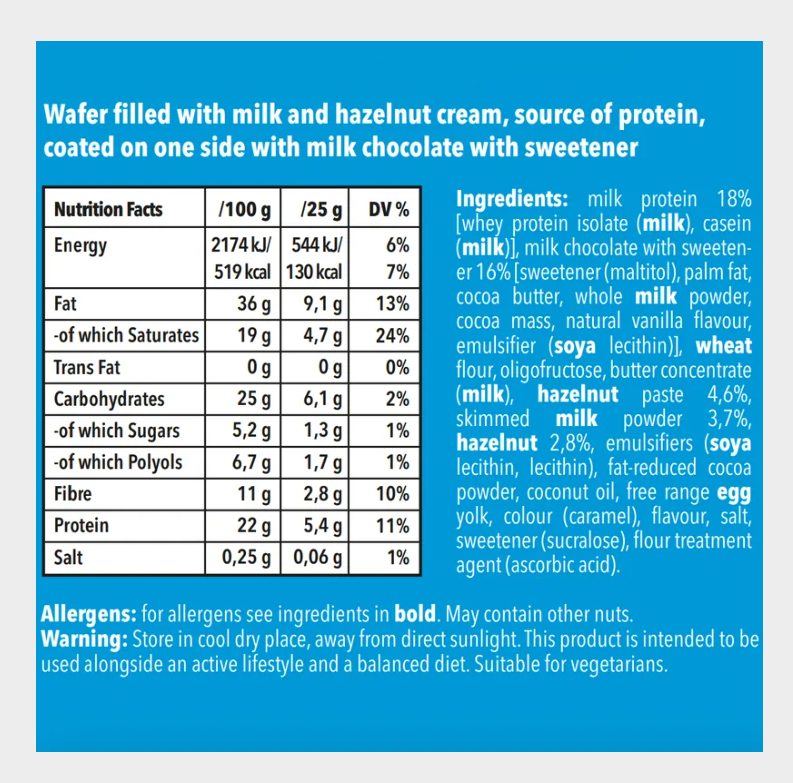 PROTEIN BRIX | Oblea proteica (22%) con crema de leche y avellanas - NANO Supps -
