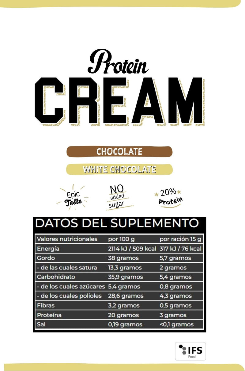 PROTEIN CREAM | CREMA PROTEICA (20%) PARA UNTAR / 330g - SUGAR FREE