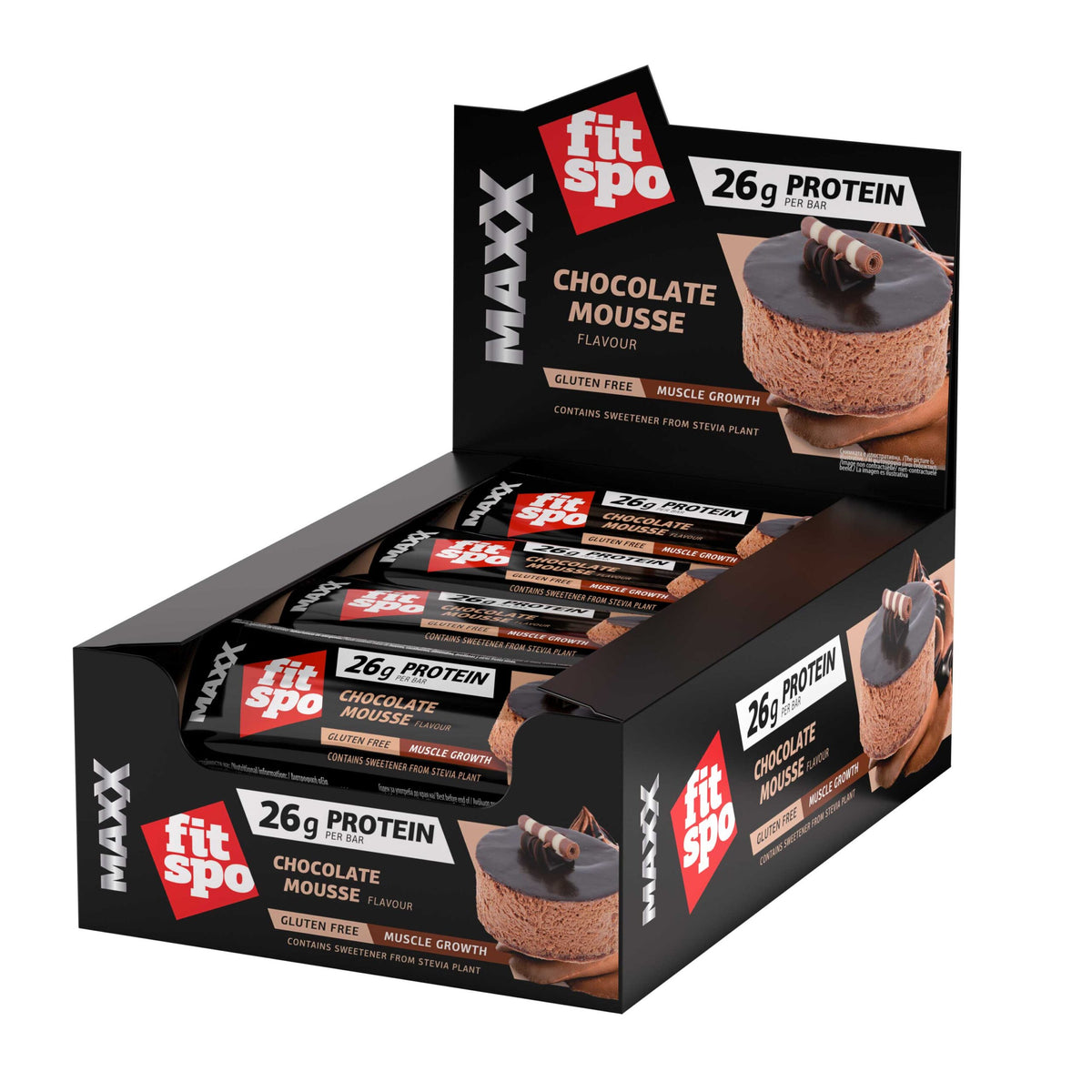 Barra de proteínas FitSpo Maxx 26g de proteína, 75g