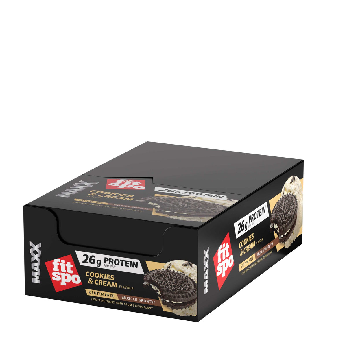 Barra de proteínas FitSpo Maxx 26g de proteína, 75g