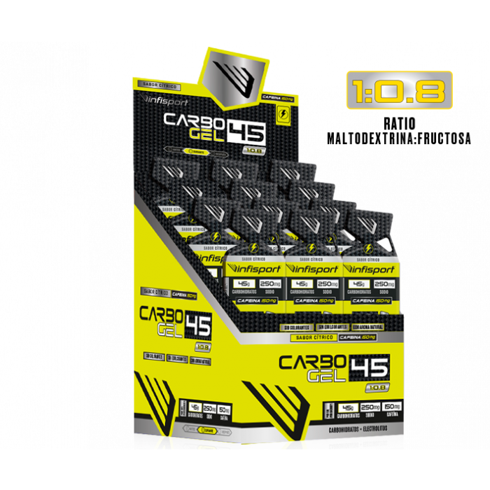 CARBO GEL RATIO MALTODEXTRINA:FRUCTOSA 1:0.8 45G carbohidratos