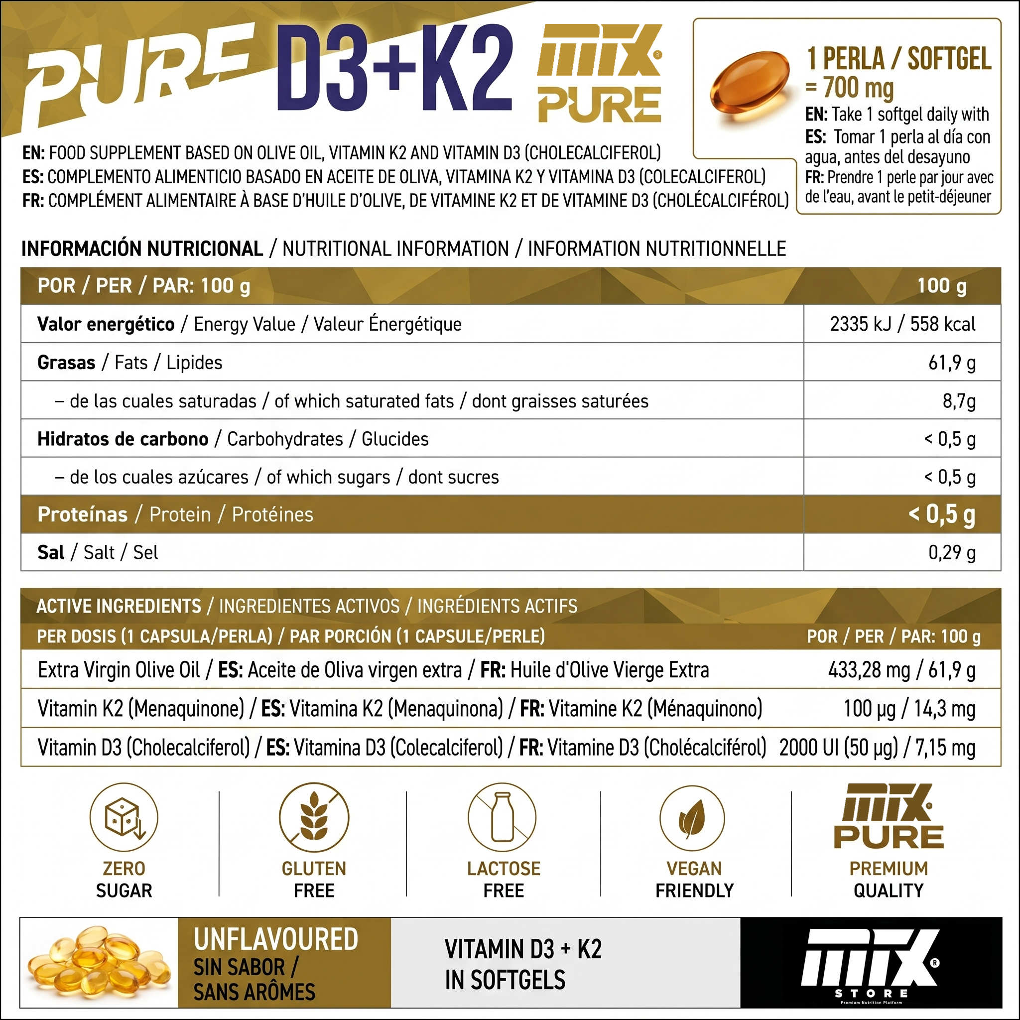 Pure D3 & K2™ - Sinergia Ósea & Función Muscular
