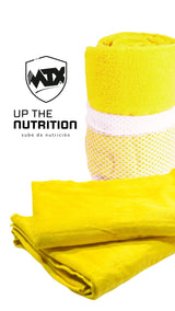 TOALLA ABSORBENTE PARA GYM COLOR AMARILLO LOGO MTX