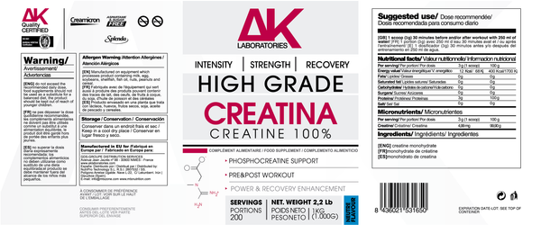 CREATINA AK ™ [1 KG] NEUTRO
