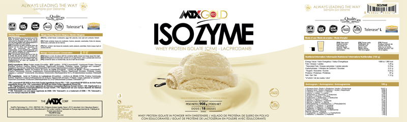 ISOZYME™ Aislado (CFM) Proteína de Suero PREMIUM